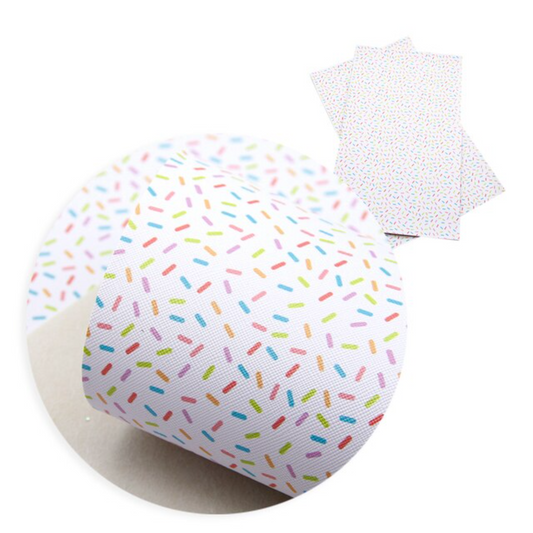 Confetti White Sprinkles - 100s and 1000s - Faux Leather Sheet