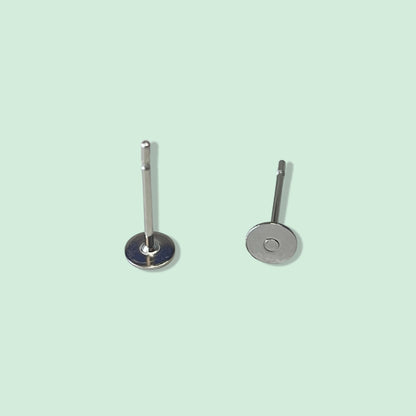 304 Stainless Steel Earring Posts - 4mm - including earring backs