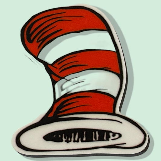 The Cat In The Hat's Hat - Planar Resin Flatback - No Holes - 2ea (1 pair)
