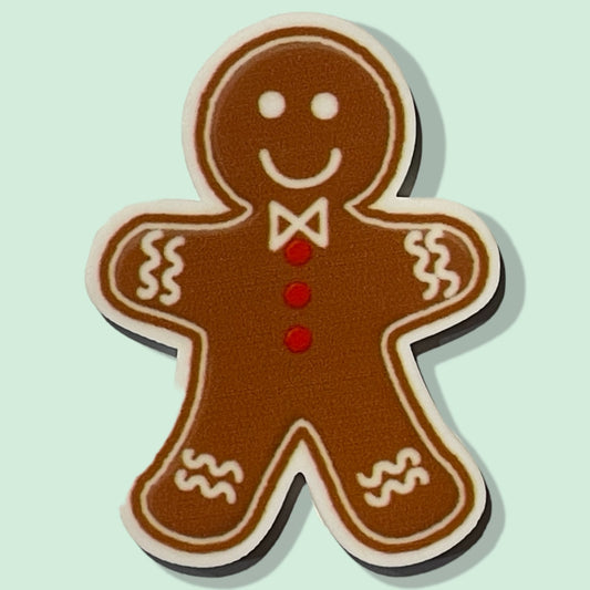 Gingerbread Man - Planar Resin Flatback - No Holes - 2ea (1 pair)