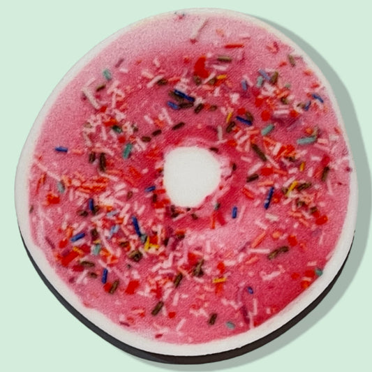 Pink Iced Donut - Planar Resin Flatback - No Holes - 2ea (1 pair)
