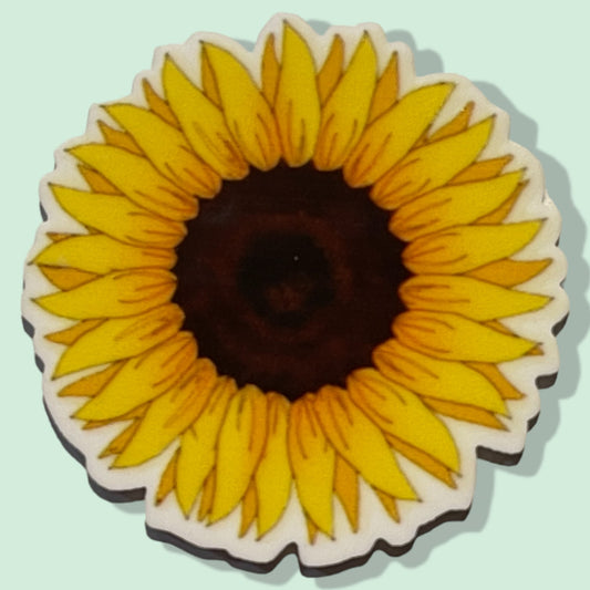 Sunflower - Planar Resin Flatback - No Holes - 2ea (1 pair)