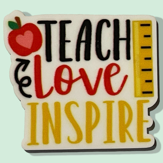 Teach Love Inspire - Planar Resin Flatback - No Holes - 2ea (1 pair)