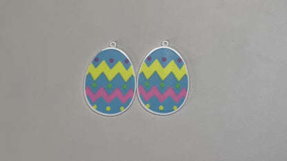 Easter Egg Blue - Planar Resin Flatback With Holes - 2ea (1 pair)