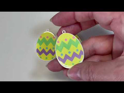 Easter Egg Yellow - Planar Resin Flatback With Holes - 2ea (1 pair)
