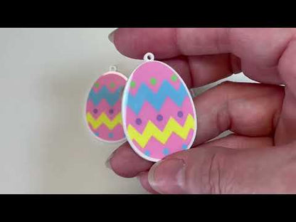 Easter Egg Pink - Planar Resin Flatback With Holes - 2ea (1 pair)