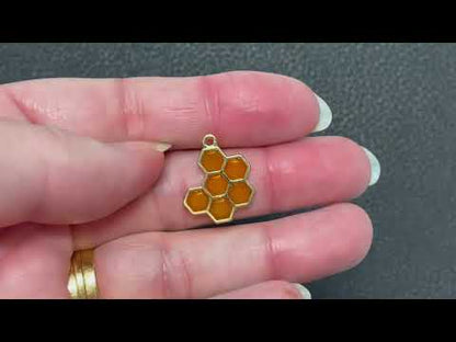 Honeycomb Charm - 2ea (1 pair)