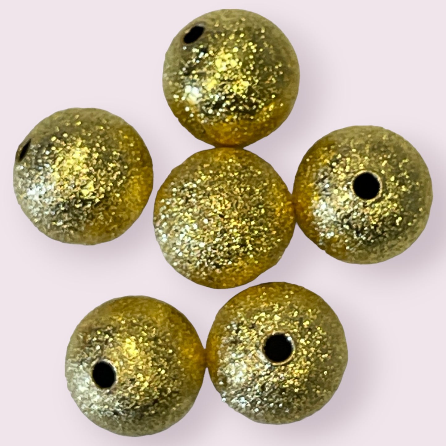 Gold Stardust Beads - copper base - 6mm, 8mm and 10mm - 20 pack