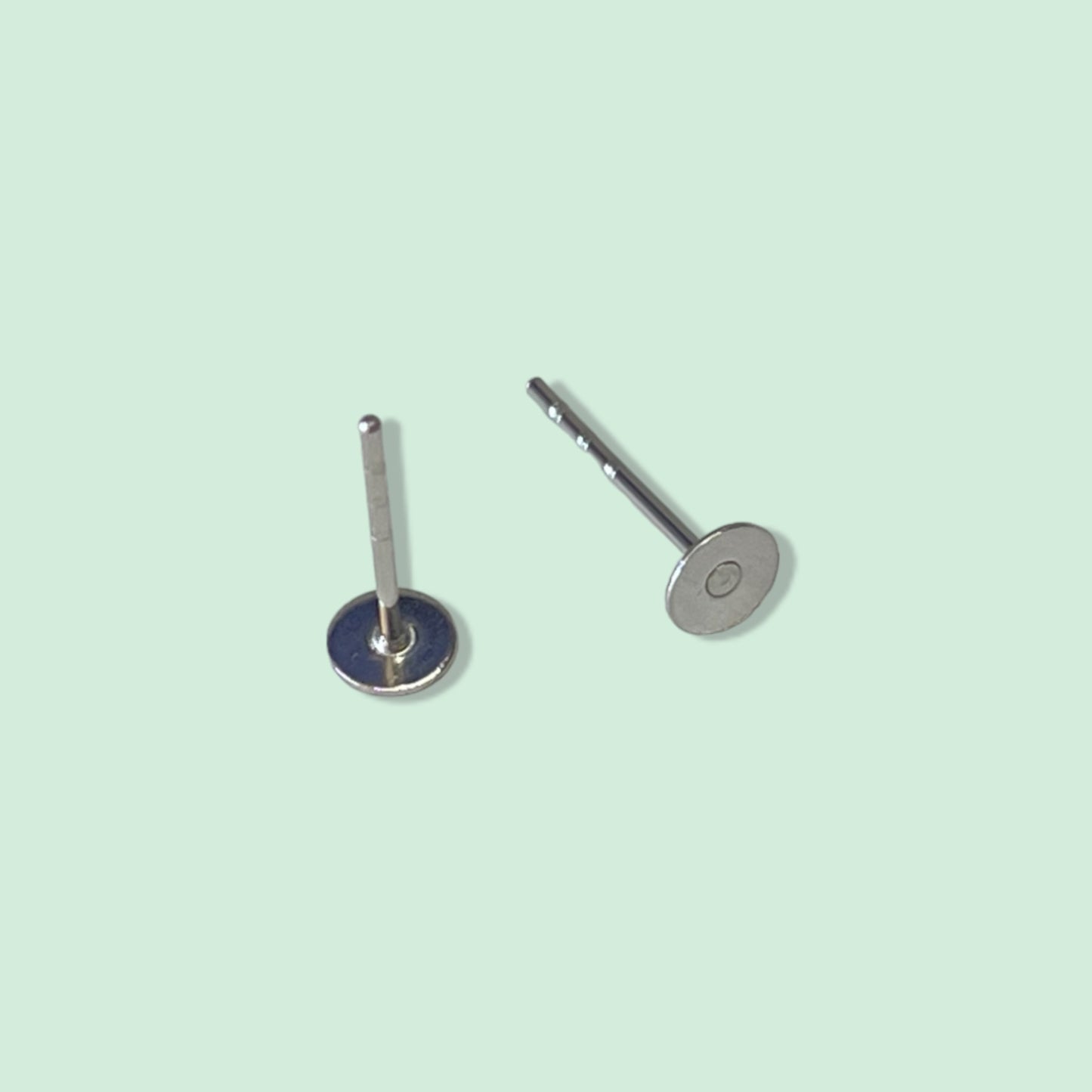 316 Surgical Stainless Steel Earring Posts - 4mm - including earring backs