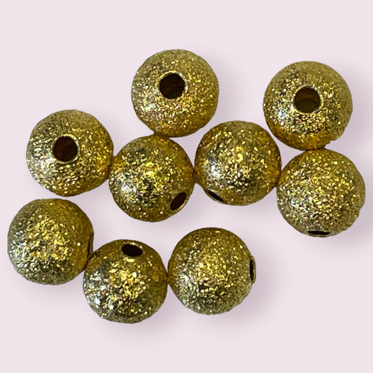 Gold Stardust Beads - copper base - 6mm, 8mm and 10mm - 20 pack