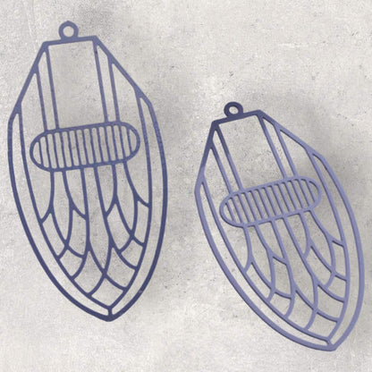 Art Deco Teardrop Filigree Earring Charm - 2ea (1 pair)