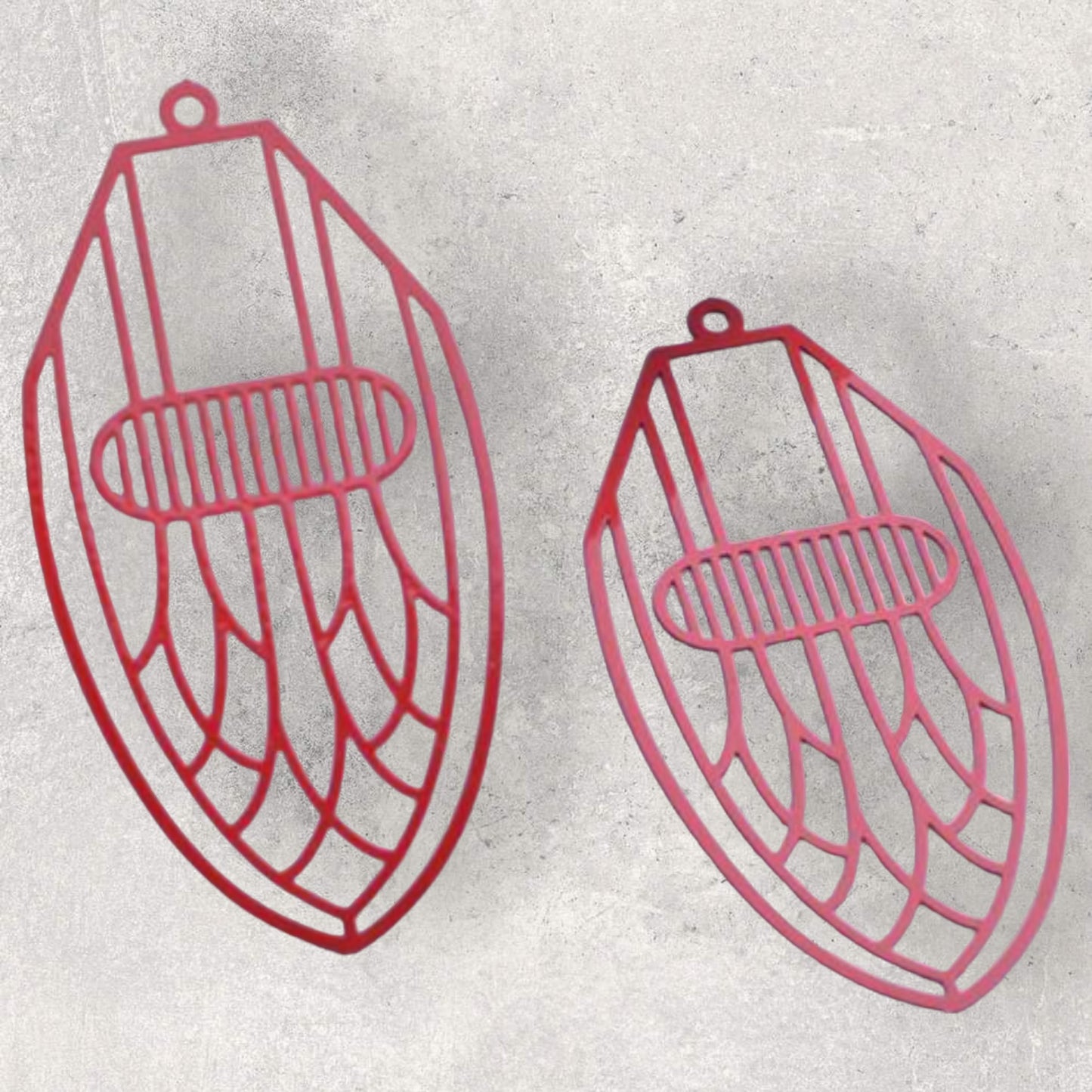 Art Deco Teardrop Filigree Earring Charm - 2ea (1 pair)