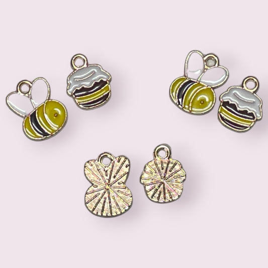 Bee and Honeypot Enamel Charms set