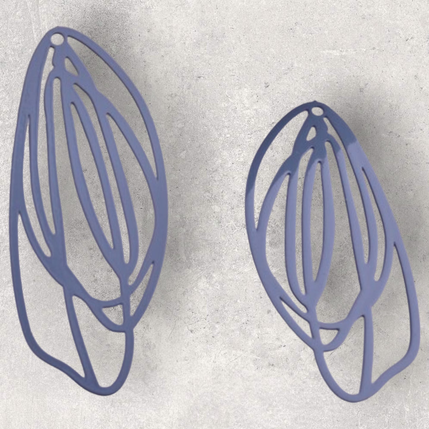 Leaf Drop Large Oval Loop Filigree Earring Charm - 2ea (1 pair)