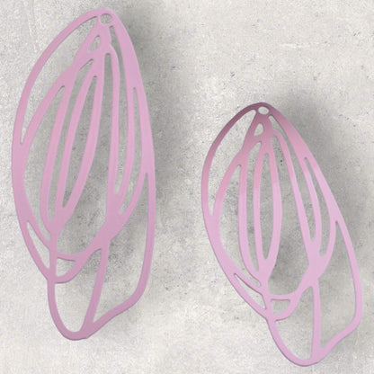 Leaf Drop Large Oval Loop Filigree Earring Charm - 2ea (1 pair)