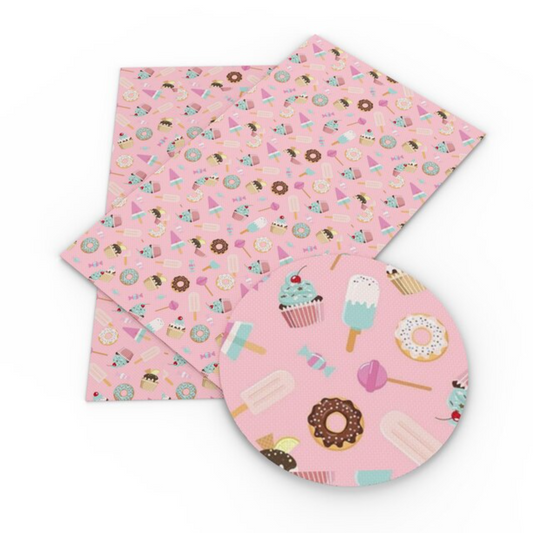 Donuts and Cakes Faux Leather Sheet