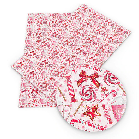 Christmas Lollies Faux Leather Sheet