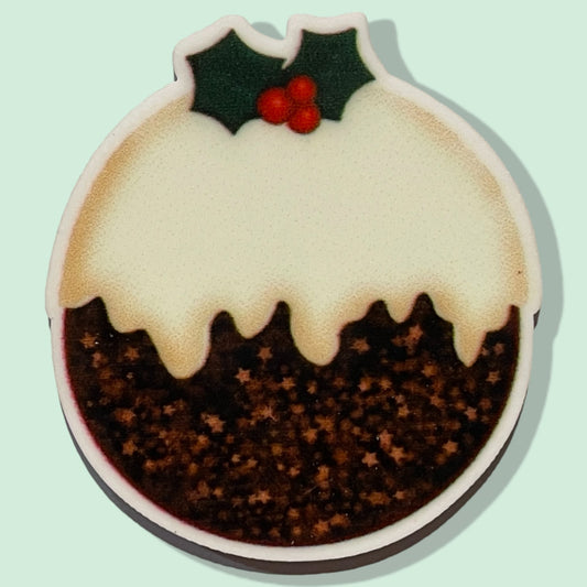 Christmas Pudding - Planar Resin Flatback - No Holes - 2ea (1 pair)