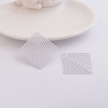 Diamond Shape Grid Geometric Filigree Earring Charm - 2ea (1 pair)