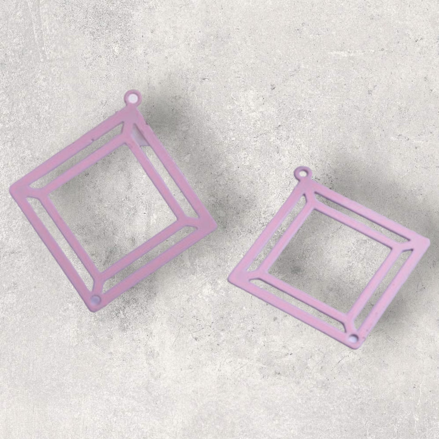 Double Square Diamond Filigree Earring Charm - 2ea (1 pair)