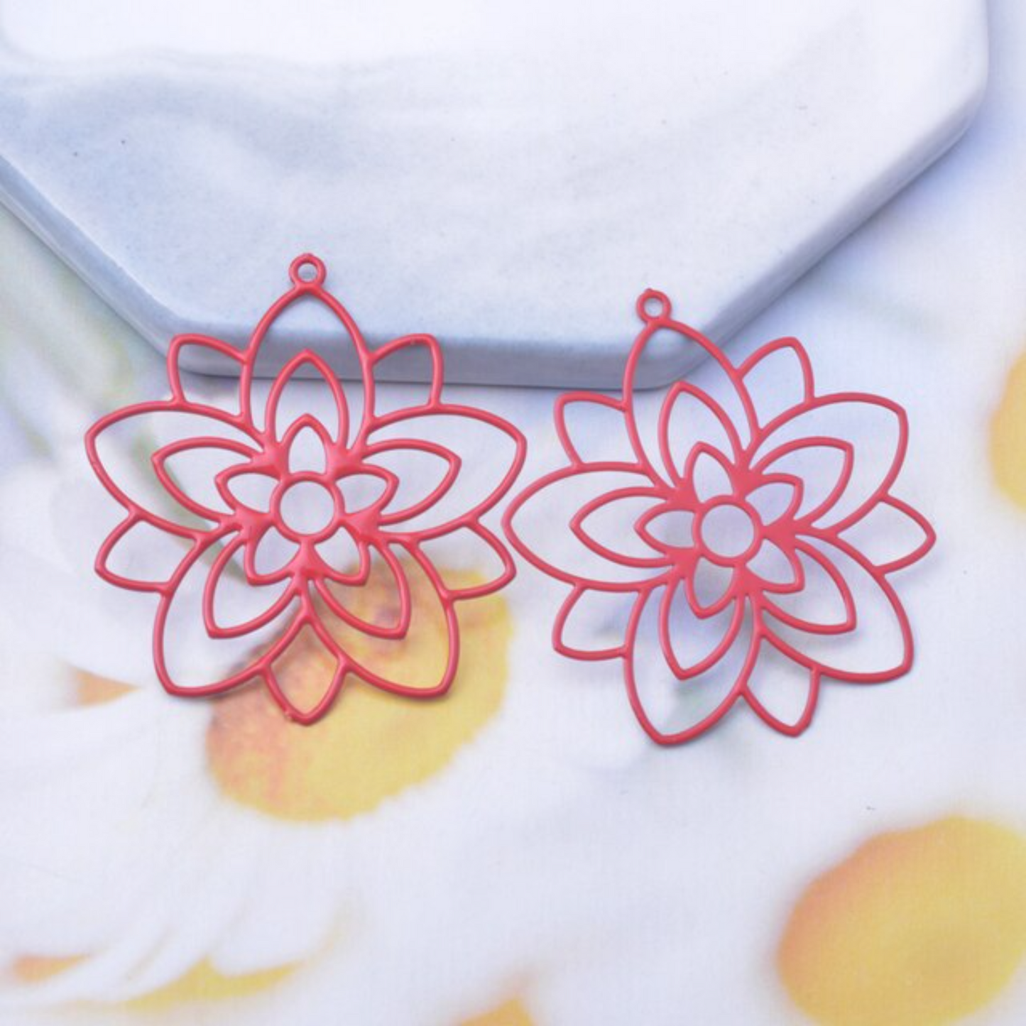 Floral Loop Filigree Earring Charm - 2ea (1 pair)