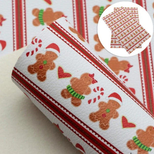 Christmas Gingerbread Faux Leather Sheet