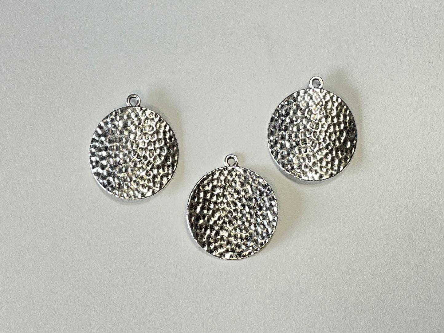 Hammered finish antique silver or gold finish pendant / earring connectors