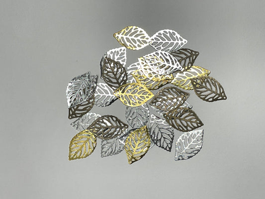 Filigree Metal Leaves - 10 pack