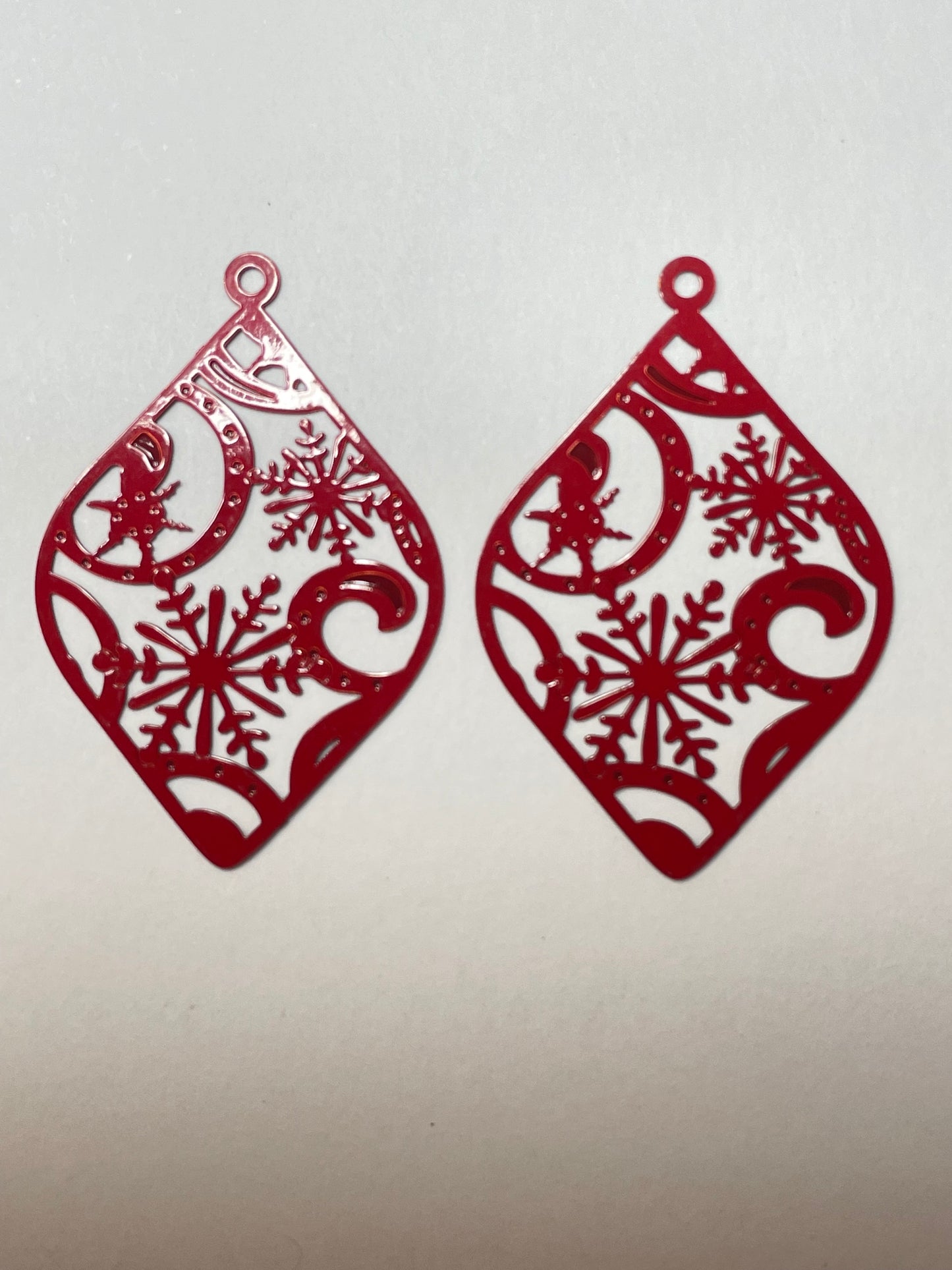 Christmas Snowflake Filigree Earring Charm - 2ea (1 pair)