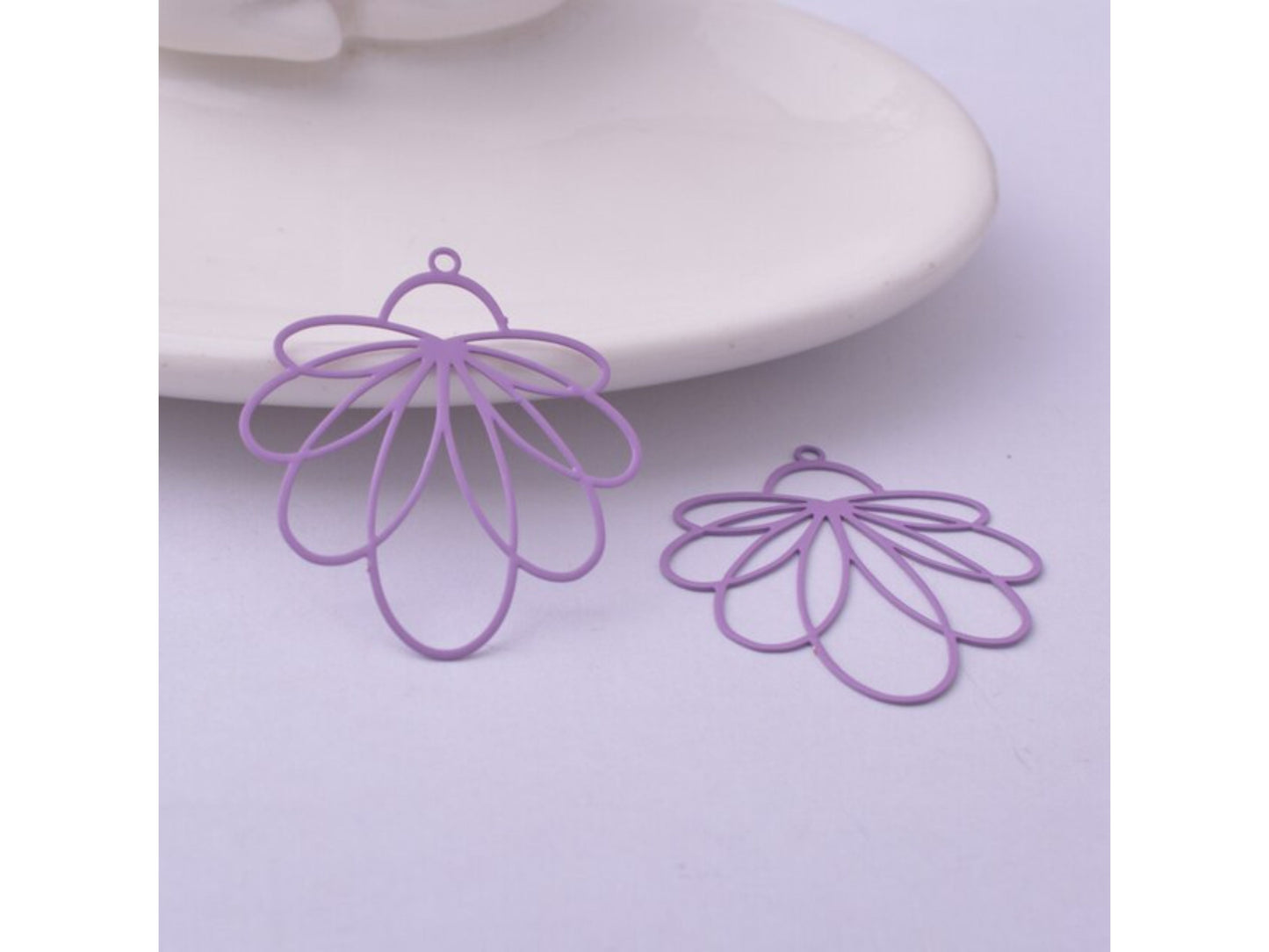 Floral Lily Filigree Earring Charm - 2ea (1 pair)