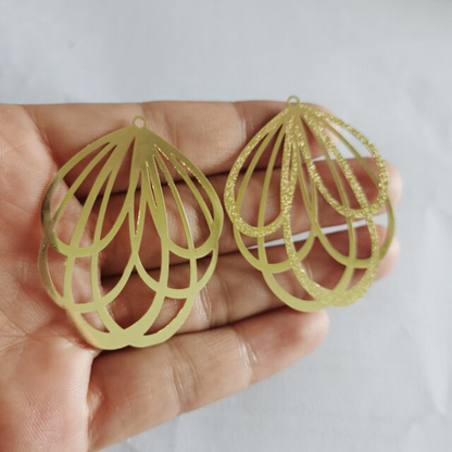 Large Floral Swirl Filigree Earring Charm - 2ea (1 pair)