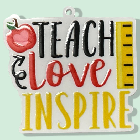 Teach Love Inspire - Planar Resin Flatback With Holes - 2ea (1 pair)
