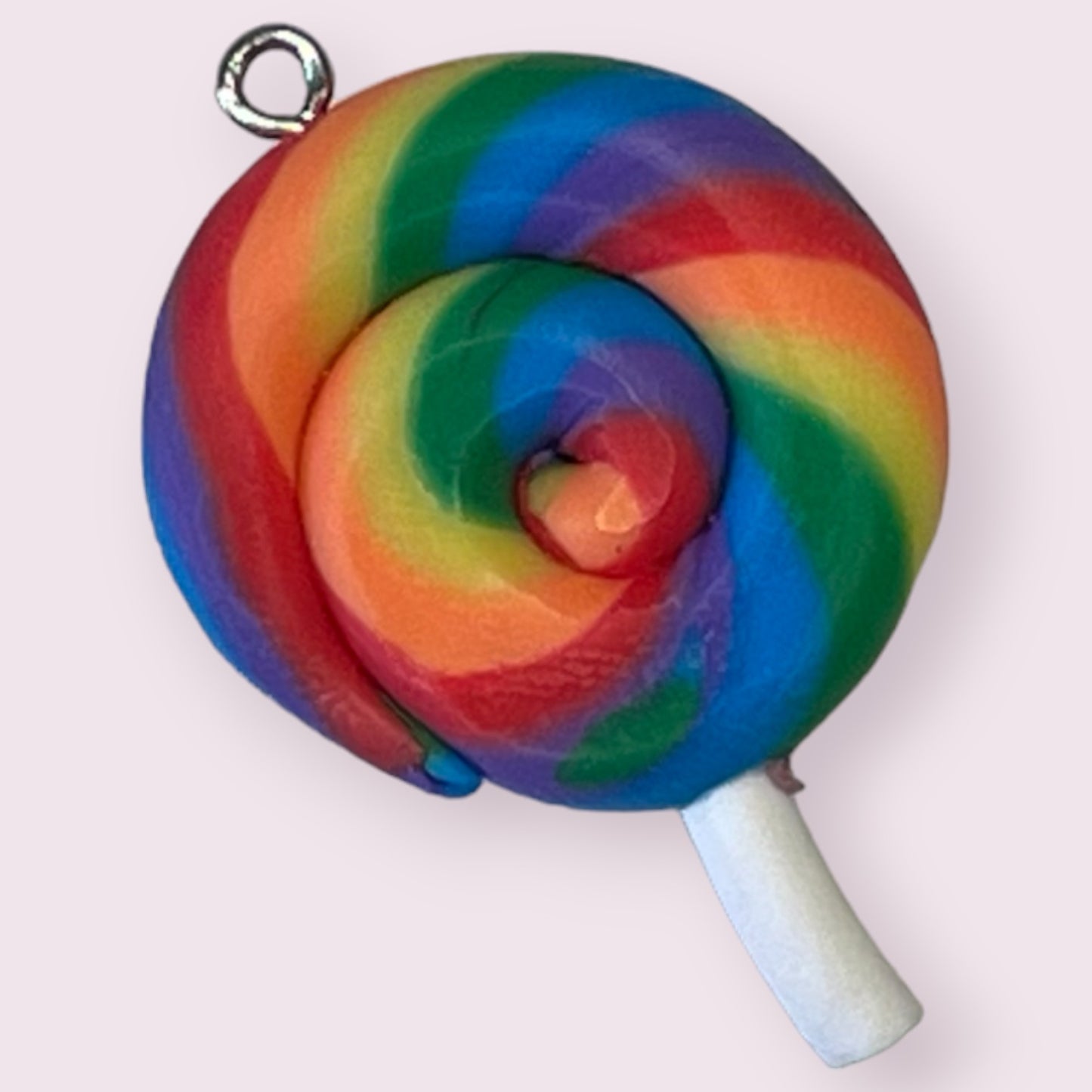 Lollipop Jewellery Charm with loop - soft polymer - 2ea (1 pair)
