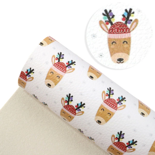 Christmas Reindeer Faux Leather Sheet