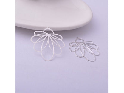Floral Lily Filigree Earring Charm - 2ea (1 pair)