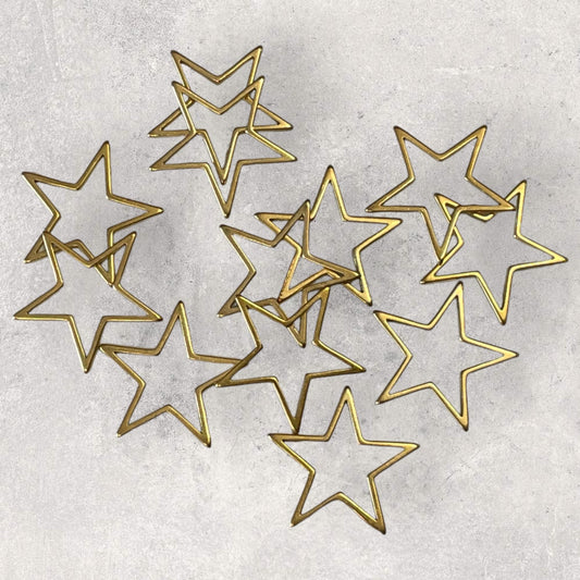 Hollow Stainless Steel Bezel - Gold Colour - Star - 20 x 21mm - pack of 10