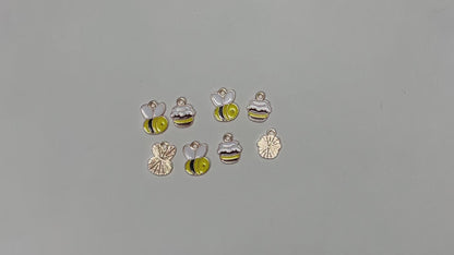 Bee and Honeypot Enamel Charms set
