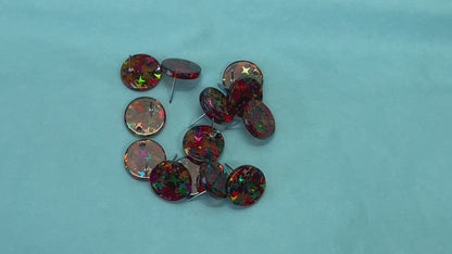 Acrylic Stud Earring - Glitter Connector Findings