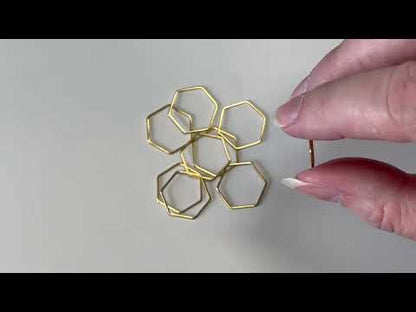 Hollow Stainless Steel Bezel - Gold Colour - Hexagon - 20 x 22mm - pack of 10