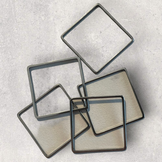 Hollow Stainless Steel Bezel - Steel Colour - Square / Diamond - 20mm - pack of 10