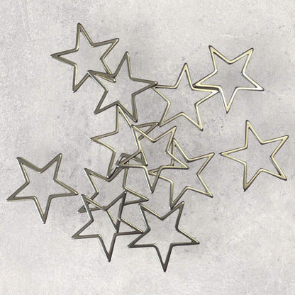 Hollow Stainless Steel Bezel - Steel Colour - Star - 20 x 21mm - pack of 10