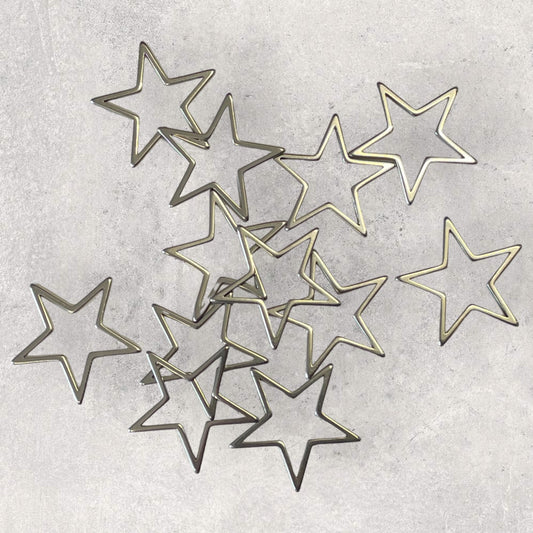 Hollow Stainless Steel Bezel - Steel Colour - Star - 20 x 21mm - pack of 10